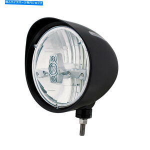 Headlight oCU[tubNurbgvX^C̍awbhCg-Chrome5 LEDd Black gBILLETh Style Groove Headlight with Visor - Chrome 5 LED Bulb