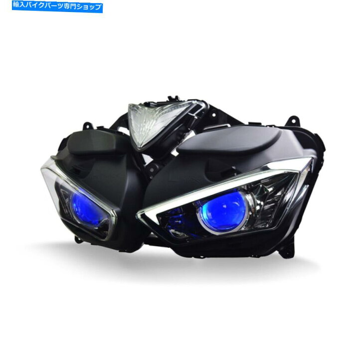 Headlight ヤマハYZF R3のフルLEDヘッドライトアセンブリ1x 1518スポーツバイクフロントランプブルー 1X Full LED Headlight Assembly for
