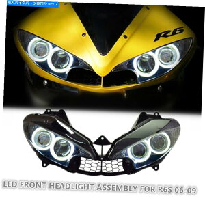 Headlight ���}�nYZF R6S 2006-09�X�|�[�c�o�C�N�t�����g�����v�z���C�g��1X LED�w�b�h���C�g�A�Z���u�� 1X LED Headlight Assembly for Yamaha YZF R6S 2006-09 Sportbike Front Lamp White�y���s�A���i�z
