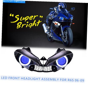 Headlight ���}�nYZF R6S 2006-09�I�[�g�o�C�t�����g�����v��1X LED�w�b�h���C�g�A�Z���u�� 1X LED Headlight Assembly for Yamaha YZF R6S 2006-09 Motorcycle Front Lamp Blue�y���s�A���i�z