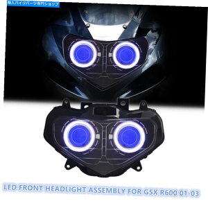 Headlight �X�Y�LGSXR600 GSX-R600 2001-03�t�����g�����v��1X LED�I�[�g�o�C�w�b�h���C�g�u���[ 1X LED Motorcycle Headlight for Suzuki GSXR600 GSX-R600 2001-03 Front Lamps Blue�y���s�A���i�z