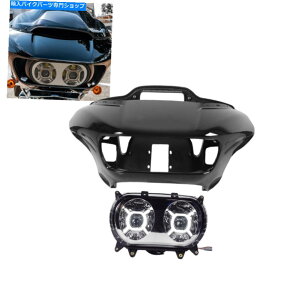 Headlight n[[c[O[hOCh15+ɓKCi[AE^[tFAOfANwbhCg Inner Outer Fairing Dual Chrome Headlight Fit For Harley Touring Road Glide 15+