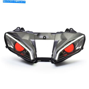 Headlight ���}�nR6 2008-2016�����v���b�h�̃t��LED�I�[�g�o�C�t�����g�w�b�h���C�g�A�Z���u�� 1X FULL LED Motorcycle Front Headlight Assembly for Yamaha R6 2008-2016 Lamp Red�y���s�A���i�z