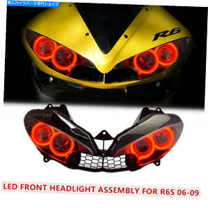 Headlight ���}�nYZF R6S 2006-2009�X�|�[�c�o�C�N�t�����g�����v���b�h��1x LED�w�b�h���C�g�A�Z���u�� 1X LED Headlight Assembly for Yamaha YZF R6S 2006-2009 Sportbike Front Lamp Red�y���s�A���i�z