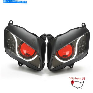 Headlight �z���_CBR600RR 07-12�t�����g�w�b�h�����v���b�h��1X LED�w�b�h���C�g�A�Z���u���I�[�g�o�C 1X LED Headlight Assembly Motorcycle for Honda CBR600RR 07-12 Front Headlamp Red�y���s�A���i�z