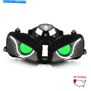 Headlight �z���_CBR600RR CBR 600RR 2003-2006�O���[����1X LED�����v�w�b�h���C�g�A�Z���u�� 1X LED Lamp Headlight Assembly for Honda CBR600RR CBR 600RR 2003-2006 Green�y���s�A���i�z