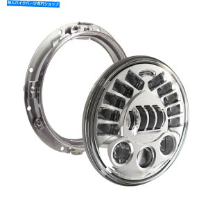 Headlight JM 7inBtOtKLEDwbhCg-Chrome -0555061 J&M 7in. Adaptive LED Headlight with Mounting Ring - Chrome - 0555061