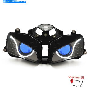 Headlight �z���_CBR600RR 2003-2006�����v�u���[��1X LED�I�[�g�o�C�w�b�h���C�g�A�Z���u�� 1X LED Motorcycle Headlight Assembly for Honda CBR600RR 2003-2006 Lamp Blue�y���s�A���i�z