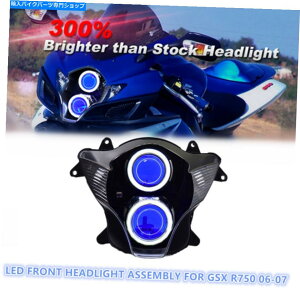 Headlight �X�Y�LGSXR750 GSX-R750 06-07 DEMON EYES DRL BLUE��1X LED�t�����g�w�b�h���C�g 1X LED Front Headlights for Suzuki GSXR750 GSX-R750 06-07 Demon Eyes DRL Blue�y���s�A���i�z