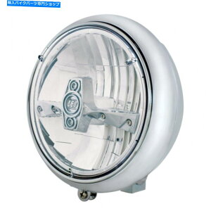 Headlight Chrome 7 "I[goC̍atwbhCgtChrome LEDd Chrome 7" Motorcycle Grooved Headlight w/ Chrome LED Bulb