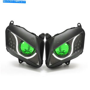 Headlight �z���_CBR600RR 2007-2012�o�C�N���C�g�w�b�h�����v�O���[���̃I�[�g�o�CLED�w�b�h���C�g Motorcycle LED Headlight for Honda CBR600RR 2007-2012 Bike Light Headlamp Green�y���s�A���i�z