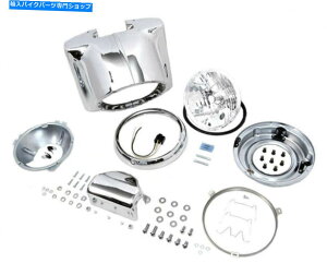 Headlight 7 �N�����w�b�h���C�g�J�E���i�Z���L�b�g86-17�n�[���[�\�t�g�A�C���t�@�b�g�{�[�C�w���e�[�WFLSTF 7 Chrome Headlight Cowl Nacelle Kit 86-17 Harley Softail Fatboy Heritage FLSTF�y���s�A���i�z
