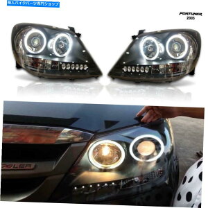 Headlight 05-09�g���^�t�H�[�`���i�[�w�b�h�����v�v���W�F�N�^�[�́A�t�F�C�X���t�gGGN�̑O�Ƀu���b�N���C�g��LED���܂��� 05-09 Toyota Fortuner Head Lamp Projector LED Black Light Before Facelift Ggn�y���s�A��
