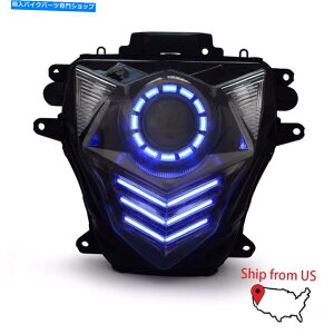 Headlight �X�Y�LGSXR750 GSX-R750 2011-2021 SportBike Lamp Blue��1x LED�t�����g�w�b�h���C�g 1X LED Front Headlight for Suzuki GSXR750 GSX-R750 2011-2021 Sportbike Lamp Blue�y���s�A���i�z