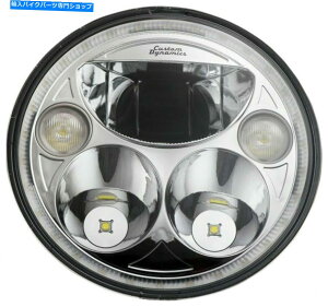 Headlight JX^_Ci~NXLEDwbhCg7 "Ch2001-1575̃N Custom Dynamics LED Headlight 7" Chrome For Indian 2001-1575