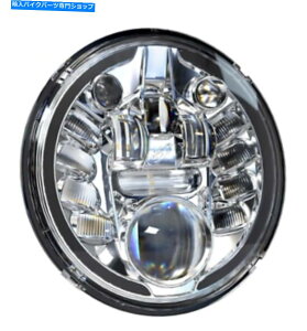 Headlight 2022N̒ǐՃfp̃Ch̃I[goCNKLEDwbhCg Indian Motorcycle Chrome Adaptive LED Headlight for 2022 Pursuit Models