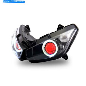 Headlight KT LED Angel Eye Hid Head Light Assembly for Kawasaki Ninja 1000 2011-2016 Red KT LED Angel Eye HID Headlight Assembly for Kawasaki Ninja 1000 2011-2016 Red