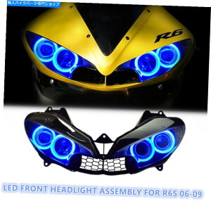 Headlight ���}�nYZF R6S 2006-2009�X�|�[�c�o�C�N�t�����g�����v�u���[��1X LED�w�b�h���C�g�A�Z���u�� 1X LED Headlight Assembly for Yamaha YZF R6S 2006-2009 Sportbike Front Lamp Blue�y���s�A���i�z