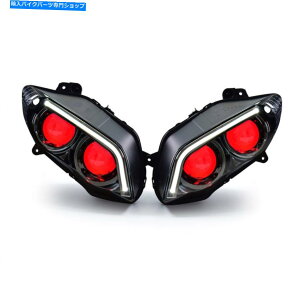 Headlight ���}�nYZF R1 2004-06���t�@�C�o�̉B��Ƃ�1X LED�t�����g�w�b�h���C�g�A�Z���u�� 1X LED Front Headlight Assembly for Yamaha YZF R1 2004-06 Optical Fiber HID Red�y���s�A���i�z
