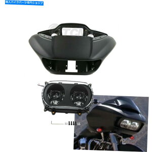 Headlight }bgubNCi[tFAOn[[[hOCh2015-upɃtBbgfAwbhCg Matte Black Inner Outer Fairing Dual Headlight Fit For Harley Road Glide 2015-UP