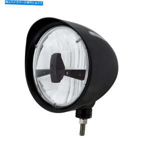 Headlight oCU[tubNurbgvX^C̍awbhCg - ubNAEg5 LEDd Black gBILLETh Style Groove Headlight with Visor - Blackout 5 LED Bulb