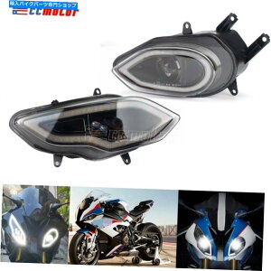 Headlight BMW S1000RR 2015-2018�p�̃y�ALED�w�b�h���C�g�v���W�F�N�^�[Halo Amber DRL�w�b�h�����v 1 Pair LED Headlight Projector Halo Amber DRL Headlamp For BMW S1000RR 2015-2018�y���s�A���i�z