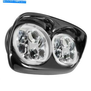 Headlight �z�O���[�N�n�[���[���[�h�O���C�h�f���A���n�����[�J�[�����f�C���[�J�[�X�^�C���w�b�h���C�g98-13 Hogworkz Harley Road Glide Dual Halomaker LED Daymaker Style Headlight 98-13�y���s�A���i�z