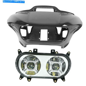 Headlight tgCi[tFAOn[[[hOCh15-2022ɃtBbgfALEDwbhCg Front Inner Outer Fairings Dual LED Headlight Fit For Harley Road Glide 15-2022