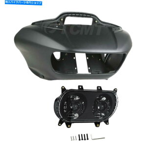 Headlight [hOChFLTRX 15-22ɓKfALEDwbhCgt}bgCi[tFAO Matte Inner Outer Fairings w/ Dual LED Headlight Fit For Road Glide FLTRX 15-22