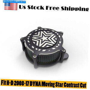 Air Filter GAN[i[tBbgH-D 2008-17_CiړX^[RgXgJbg Air Cleaners Fit H-D 2008-17 DYNA Moving Star Contrast Cut