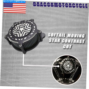 Air Filter GAN[i[tBbgH-D 2006-15\tgACړX^[RgXgJbg Air Cleaners Fit H-D 2006-15 SOFTAIL Moving Star Contrast Cut