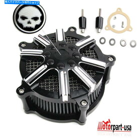 Air Filter ハーレーツーリングロードキングFLHR 2008-2016のブラックエアクリーナー吸気フィルターキット Black Air Cleaner Intake Filter Kit For Harley Touring Road King FLHR 2008-2016