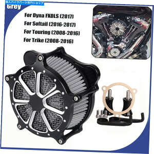 Air Filter n[[[hGNgXg[gOCh̃ubNGAN[i[O[Ce[NtB^[08-16 Black Air Cleaner Grey Intake Filter For Harley Road Electra Street Glide 08-16