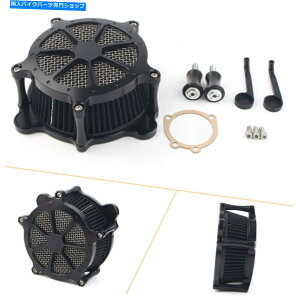 Air Filter �x���`�����G�A�t�B���^�[�C���e�[�N�N���[�i�[�u���b�N�n�[���[�_�C�iFXR 93-17�\�t�g�A�C��93-15 Venturi Air Filter Intake Cleaner Black for Harley Dyna FXR 93-17 Softail 93-15�y���s�A���i�z