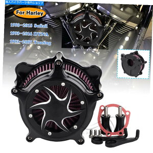 Air Filter n[[c[OGNg[hOChLÔ߂̃ubNGAN[i[ԋzCtB^[ Black Air Cleaner Red Intake Filter For Harley Touring Electra Road Glide King