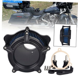 Air Filter �n�[���[�t�@�b�g�{�[�CFLFB 107�c�[�����O�g���C�N�p�̓����G�A�N���[�i�[�u���[�z�C�t�B���^�[ Clarity Air Cleaner Blue Intake Filter For Harley Fat Boy FLFB 107 Touring Trike�y���s�A���i�z
