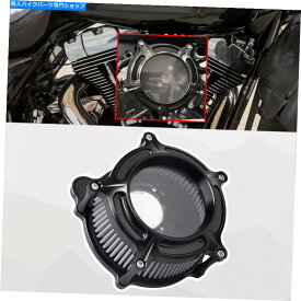 Air Filter ハーレーロードキングFLHRソフトアイルFXST用のブラックエアクリーナーグレーインテークフィルターセット Black Air Cleaner Grey Intake Filter Set For Harley Road King FLHR Softail FXST