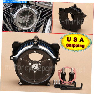 Air Filter 1x CNC�J�b�g�N�����e�BRSD�G�A�N���[�i�[�n�[���[�t�@�b�g�{�[�C�c�[�����O�p�̐��z�C�t�B���^�[ 1x CNC Cut Clarity RSD Air Cleaner Blue Intake Filter For Harley Fat Boy Touring�y���s�A���i�z