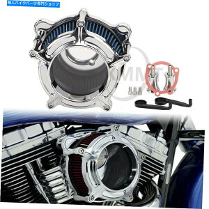 Air Filter n[[_Ci\tgACcA[[hLOpNGAN[i[Ce[Nu[tB^[ Chrome Air Cleaner Intake Blue Filter For Harley Dyna Softail Touring Road King
