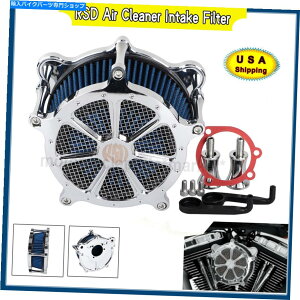 Air Filter NRSDGAN[i[n[[_Cic[O[hLOFLTRp̐zCtB^[ Chrome RSD Air Cleaner Blue Intake Filter For Harley Dyna Touring Road King FLTR