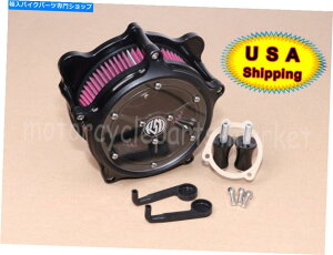 Air Filter n[[_CiXg[g{uChOChFXD 93-17̖mȃubNGAtB^[ێ Clarity Black Air Filter Intake For Harley Dyna Street Bob Wide Glide FXD 93-17