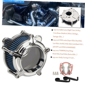 Air Filter n[[[hLOFLHR 93-07p̃I[goCNGAN[i[u[zCtB^[ Motorcycle Chrome Air Cleaner Blue Intake Filter For Harley Road King FLHR 93-07