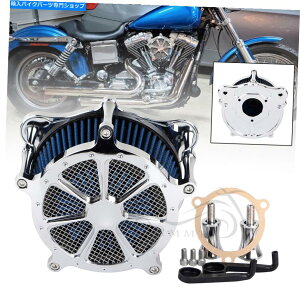 Air Filter n[[[hXg[gOChNVbNFLHTCp̃NGAN[i[u[zCtB^[ Chrome Air Cleaner Blue Intake Filter For Harley Road Street Glide Classic FLHTC