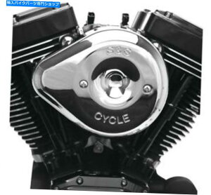 Air Filter S&Sサイクルステルスシリーズティアドロップクロムエアクリーナーキット170-0526 S&S Cycle Stealth Series Teardrop Chrome Air Cleaner Kit 170-0526
