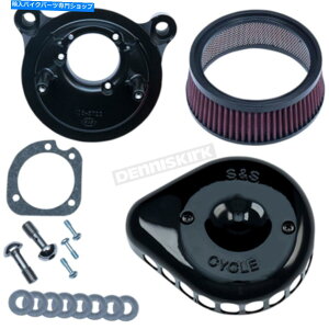 Air Filter S&Sサイクルグロスブラックミニティアドロップステルスエアクリーナーキット-170-0442 S&S Cycle Gloss Black Mini Teardrop Stealth Air Cleaner Kit - 170-0442