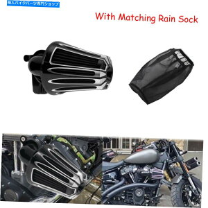 Air Filter ubNCNCXe[W1GAN[i[tB^[tB^[n[[c[O17-21ɃtBbg Black CNC Stage 1 Air Cleaners Filters w/Rain Sock Fit For Harley Touring 17-21