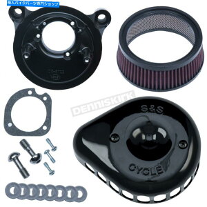 Air Filter S&Sグロスブラックミニティアドロップステルスエアクリーナー在庫CV炭水化物-170-0450 S&S Gloss Black Mini Teardrop Stealth Air Cleaner for Stock CV Carb - 170-0450