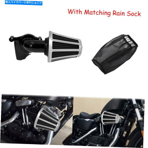 Air Filter NQ[WJbgGAN[i[tB^[tB^[n[[c[O2017-21ɃtBbg܂ Chrome Gauge Cut Air Cleaners Filters w/Rain Sock Fit For Harley Touring 2017-21