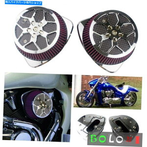 Air Filter XYLʂM109R 2006-2019̃NfACe[NGAtB^[rbOTbJ[ Chrome Dual Intake Air Filter Big Sucker For Suzuki Boulevard M109R 2006-2019