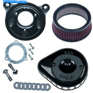 Air Filter S&Sサイクルブラックミニティアドロップステルスエアクリーナーキットツアー08-16 S&S Cycle Black Mini Teardrop Stealth Air Cleaner Kit for Touring 08-16